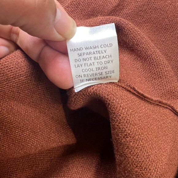 NWT Mable Women's Medium Brown Rust Knit Mini Skirt A-Line Flowy Pleated - Picture 4 of 9